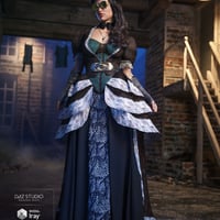 Universal Dress: Brass and Bows | Daz 3D