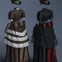Universal Dress: Brass and Bows | Daz 3D