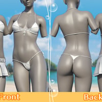 SVM's Sunshine Bikini and dForce Pleats Swim Skirt for Genesis 9 